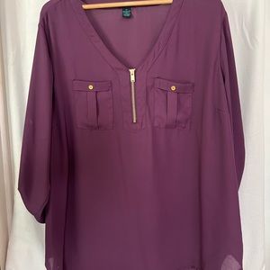 Rue 21 sheer plum top